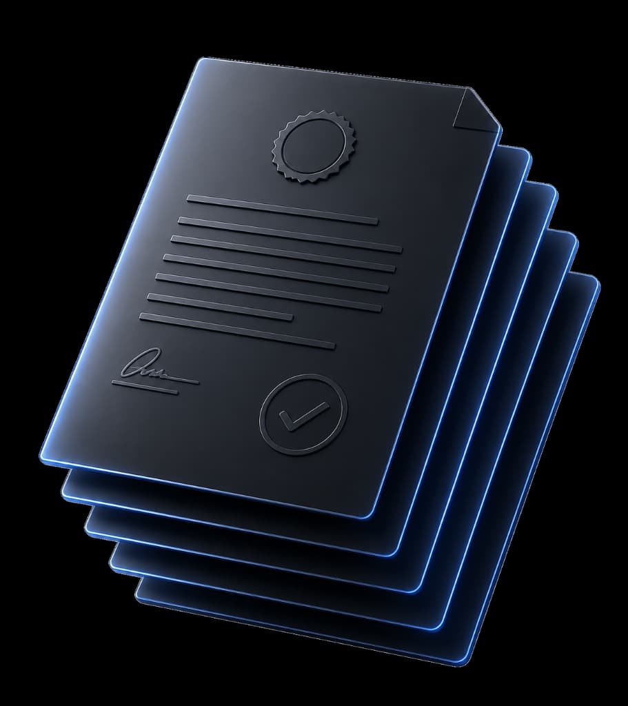 Stacked verified documents