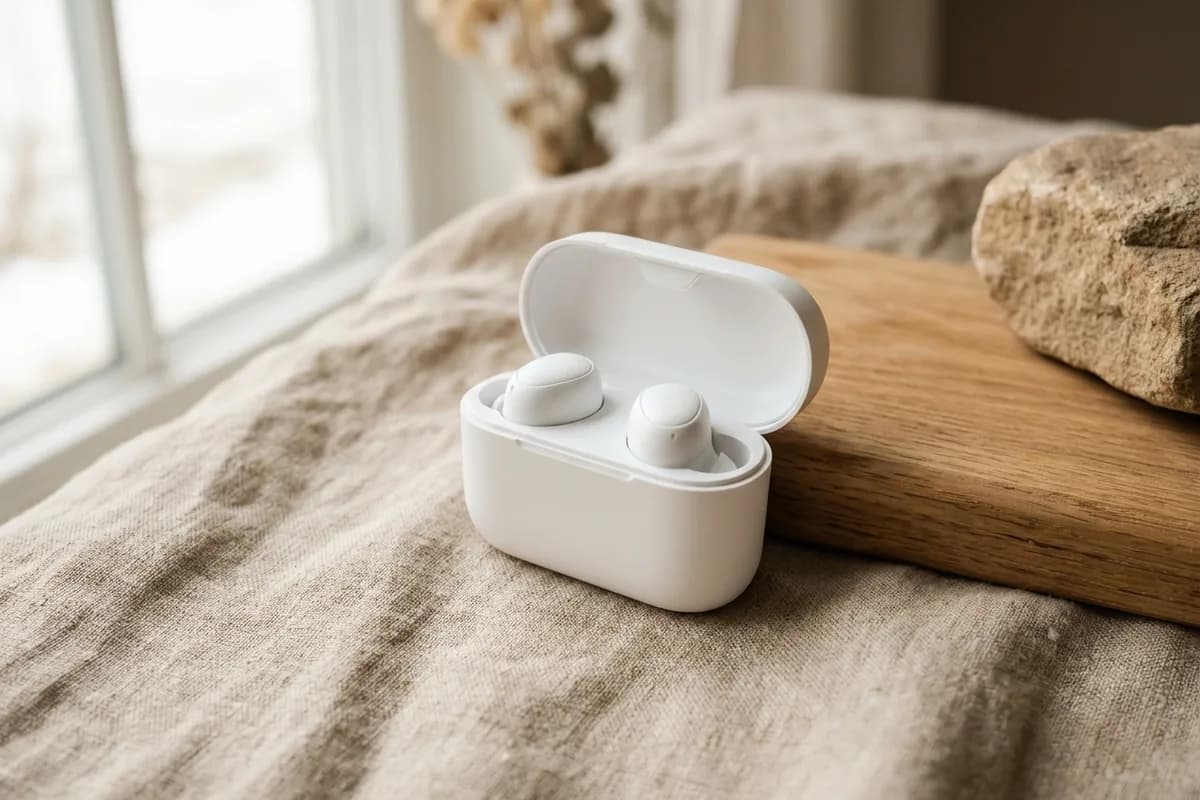 Earbuds and case: look at every detail