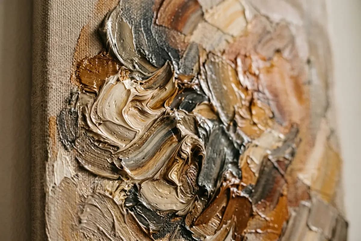 Real brushwork has relief and depth