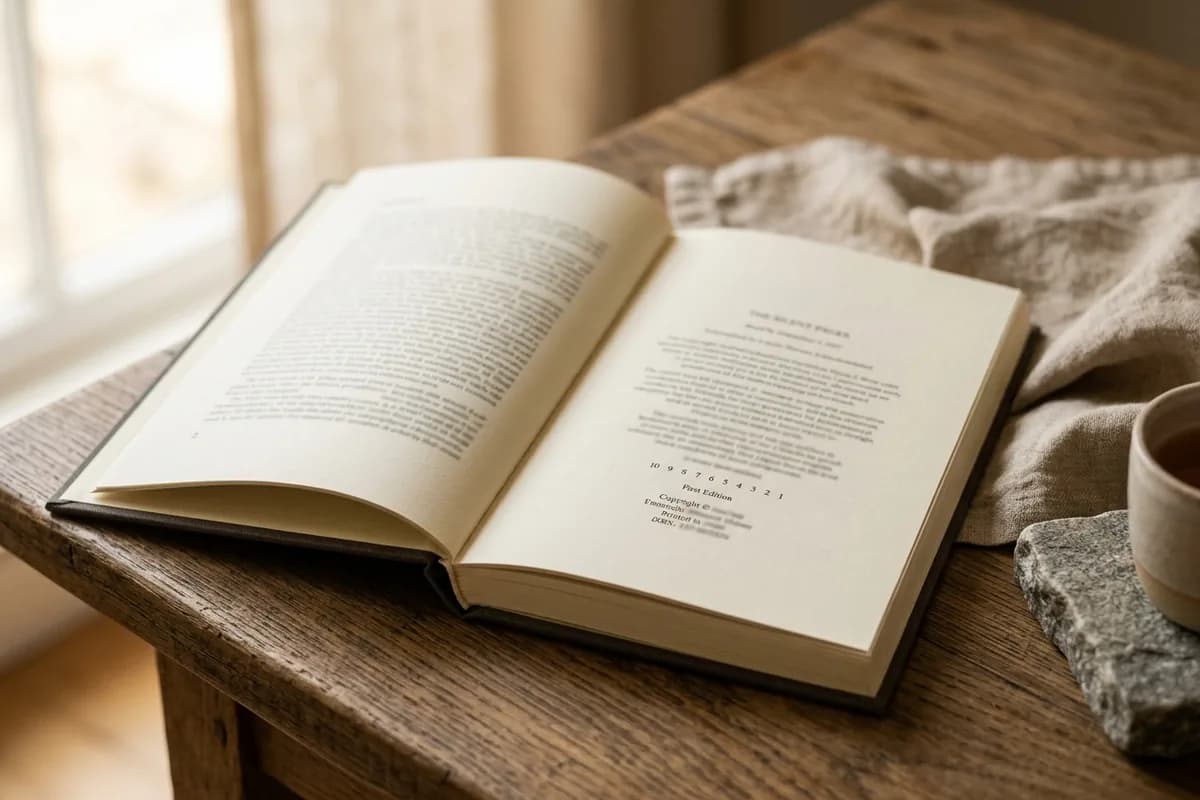 The copyright page and its number line