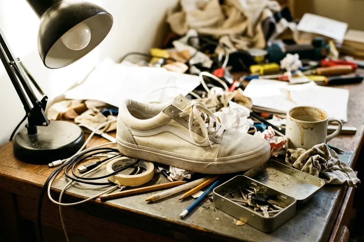 Mistake: clutter and harsh shadows