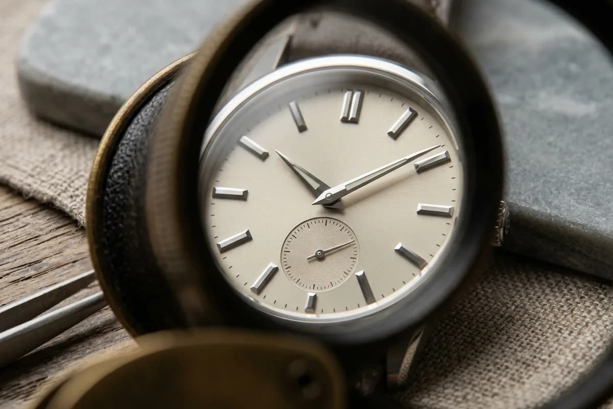 The dial under magnification